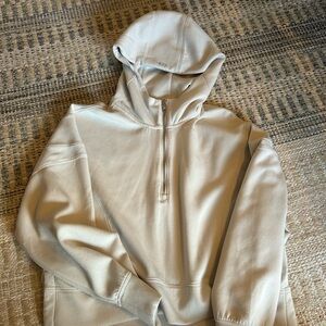 YPB Cream Half-Zip Hoodie Sweater